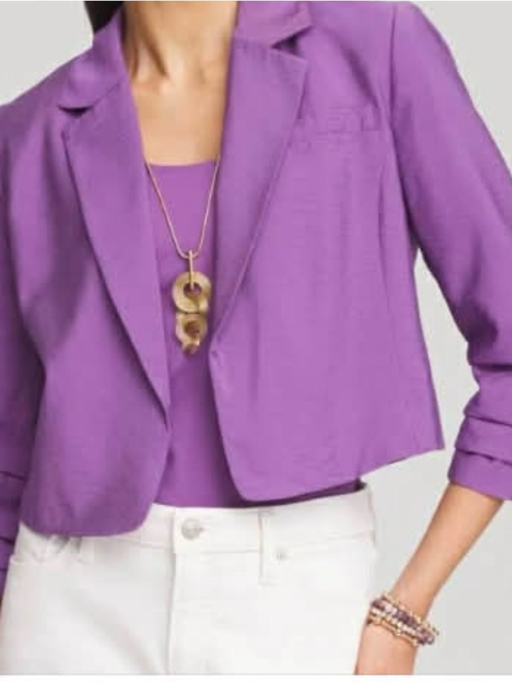 Chico's Vibrant Purple Cropped Blazer 2.5 NWT
